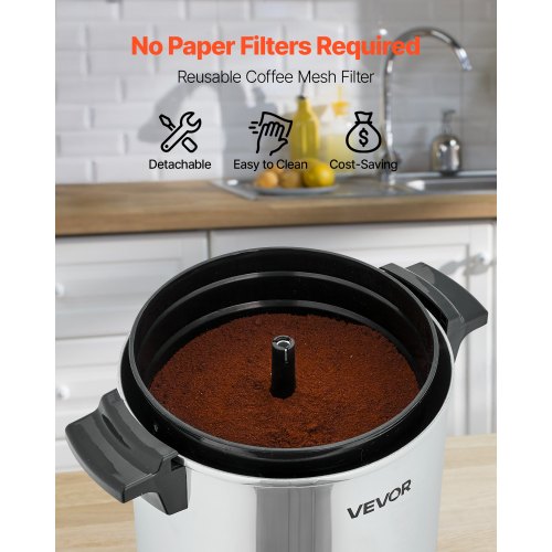 Commercial Coffee Urn 30 Cup 4.5 L Hot Beverage Dispenser with Dripless
