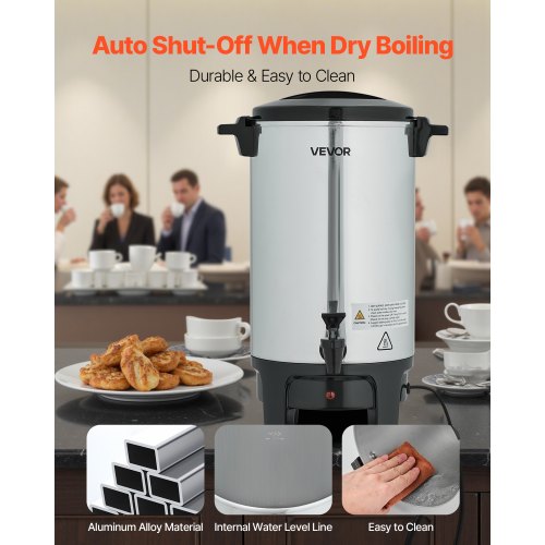 Commercial Coffee Urn 30 Cup 4.5 L Hot Beverage Dispenser with Dripless