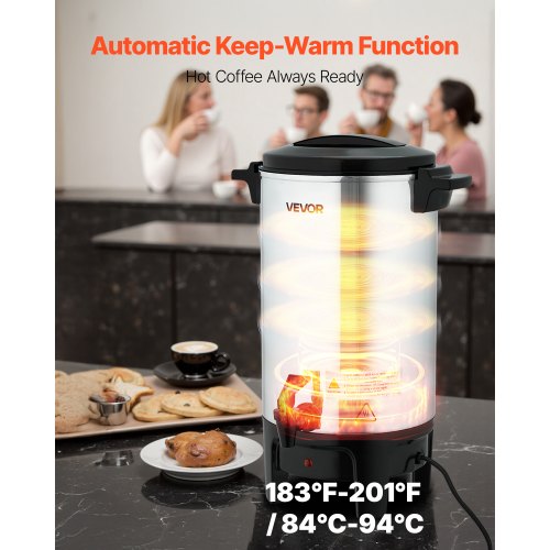 Commercial Coffee Urn 40 Cup 6 L Hot Beverage Dispenser with Dripless
