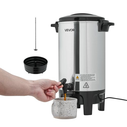 Commercial Coffee Urn 40 Cup 6 L Hot Beverage Dispenser with Dripless