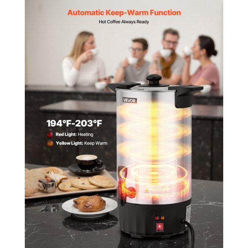 Commercial Coffee Urn 60 Cup 9 L Hot Beverage Dispenser with Dripless