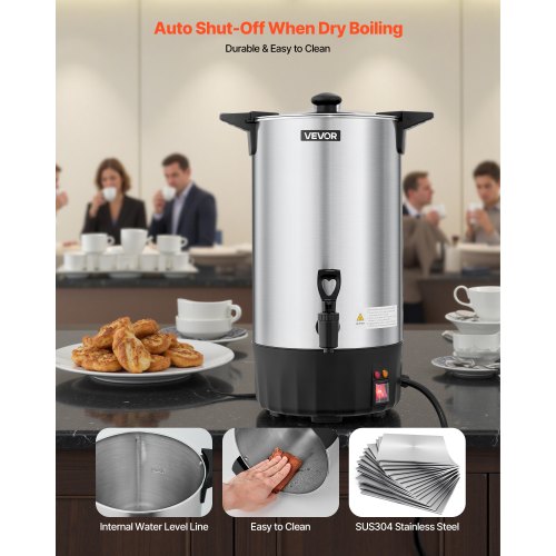 Commercial Coffee Urn 60 Cup 9 L Hot Beverage Dispenser with Dripless