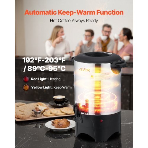 Commercial Coffee Urn 30 Cup 4.5 L Hot Beverage Dispenser with Dripless 1