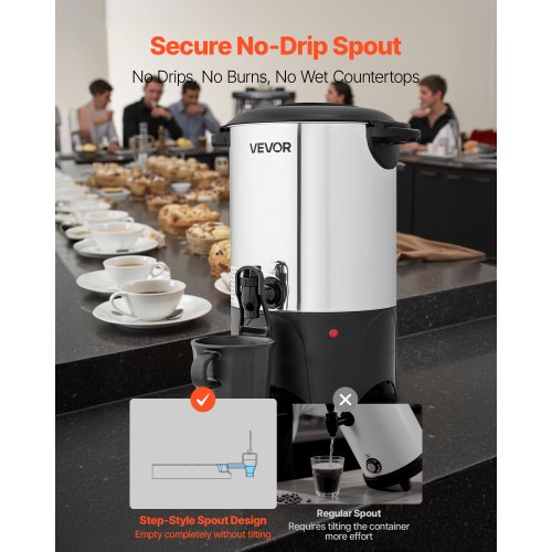 Commercial Coffee Urn 30 Cup 4.5 L Hot Beverage Dispenser with Dripless 1