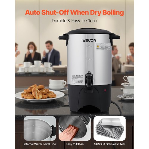 Commercial Coffee Urn 30 Cup 4.5 L Hot Beverage Dispenser with Dripless 1