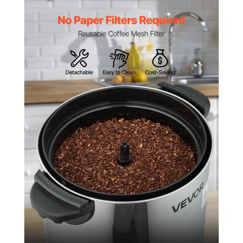 Commercial Coffee Urn 40 Cup 6 L Hot Beverage Dispenser with Dripless 1