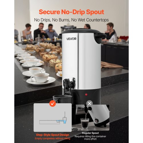 Commercial Coffee Urn 40 Cup 6 L Hot Beverage Dispenser with Dripless 1
