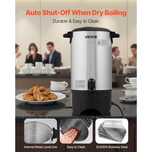 Commercial Coffee Urn 40 Cup 6 L Hot Beverage Dispenser with Dripless 1