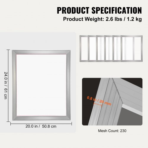 Screen Printing Kit 2 Pieces Aluminum Silk Screen Printing Frames