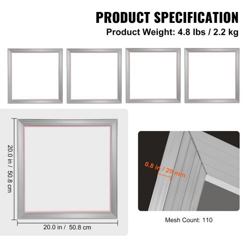 Screen Printing Kit 4 Pieces Aluminum Silk Screen Printing Frames