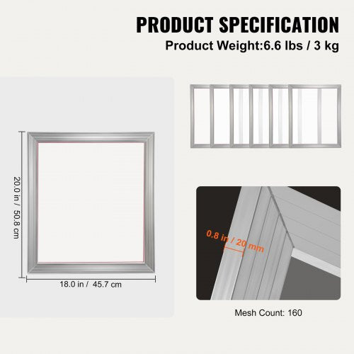 Screen Printing Kit 6 Pieces Aluminum Silk Screen Printing Frames