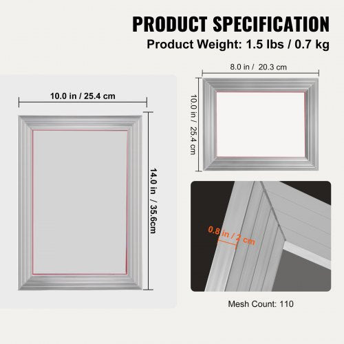 Screen Printing Kit 2 Pieces Aluminum Silk Screen Printing Frames