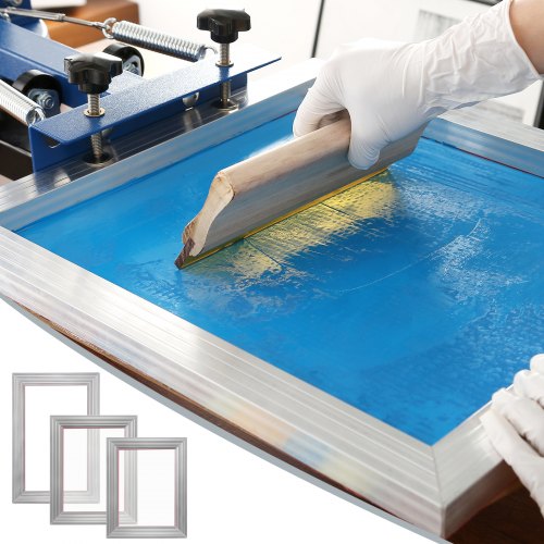 Screen Printing Kit 3 PCS Aluminum Silk Screen Printing Frames 5 Glitters