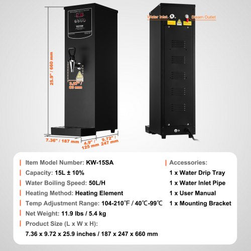 Commercial Water Boiler Electric Hot Water Dispenser with 316 Stainless