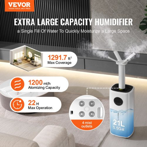 Commercial Humidifier 55 Gal21L 406 ozh Cool Mist Output Industrial