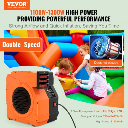 Inflatable Blower 1100W 15 1.7 HP Bounce House Blower Pump Commercial