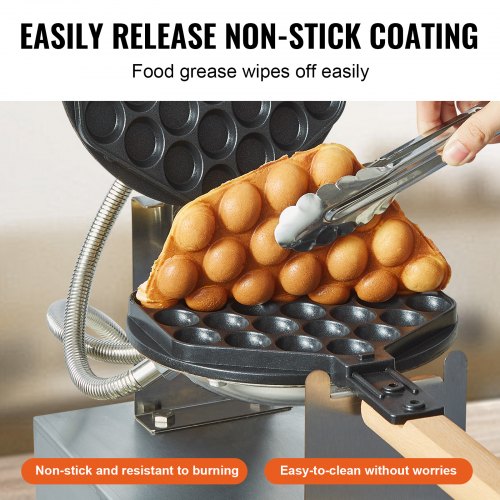 Commercial Bubble Waffle Maker 1400W Egg Pancake Baker Machine NonStick
