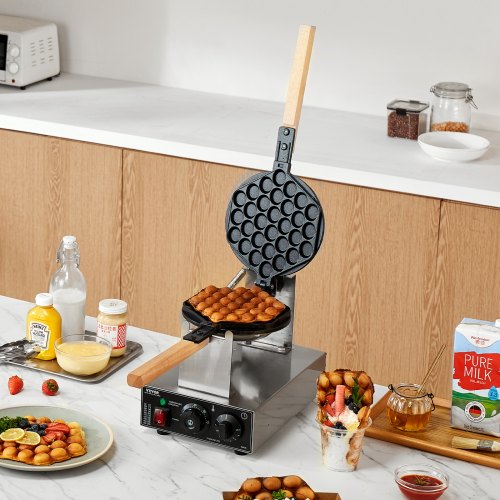 Commercial Bubble Waffle Maker 1400W Egg Pancake Baker Machine NonStick