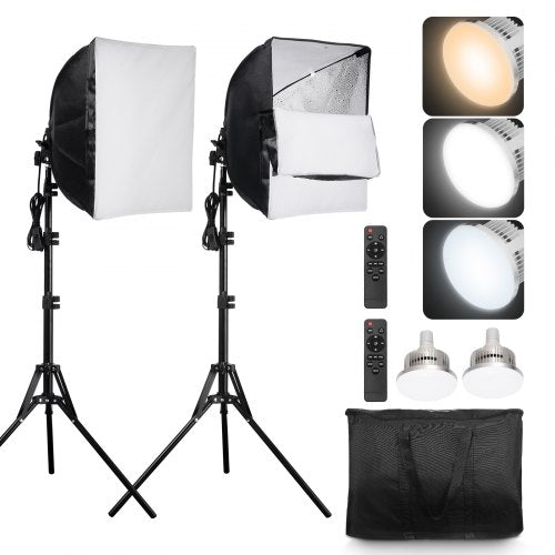 Softbox Lighting Kit 16 x 16 Professional Softbox with 45W LED Bulbs