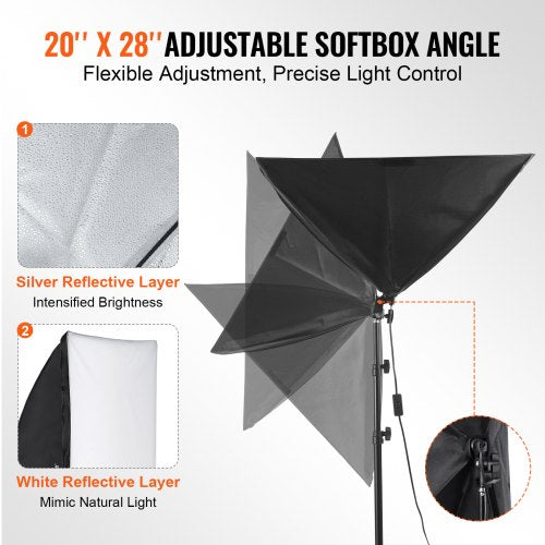 Softbox Lighting Kit 20 x 28 Professional Softbox with 45W 30006500K
