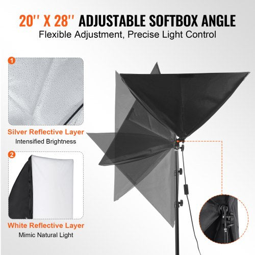 Softbox Lighting Kit 20 x 28 Professional Softbox with 30W 5500K LED