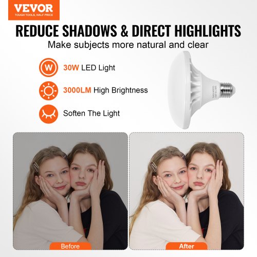 Softbox Lighting Kit 24 x 24 Professional Softbox with 30W 5500K LED