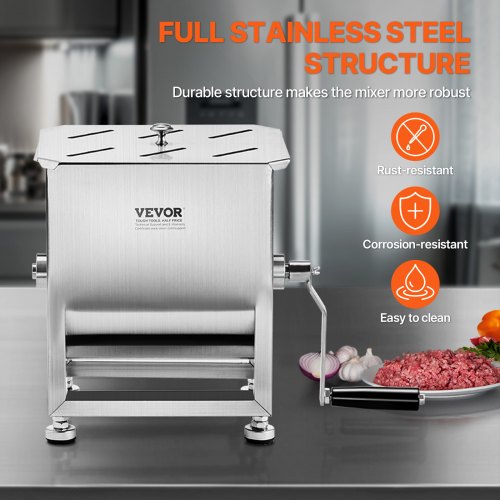 Manual Meat Mixer 15L Fixed Tank Meat Processing EquipmentMixing Maximum