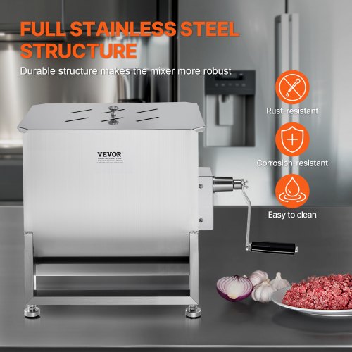 Manual Meat Mixer 80L Fixed Tank Meat Processing EquipmentMixing Max 80LBS