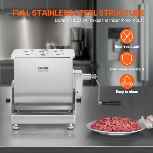 Manual Meat Mixer 15L Tilt Tank Meat Processing EquipmentMixing Max 15LBS
