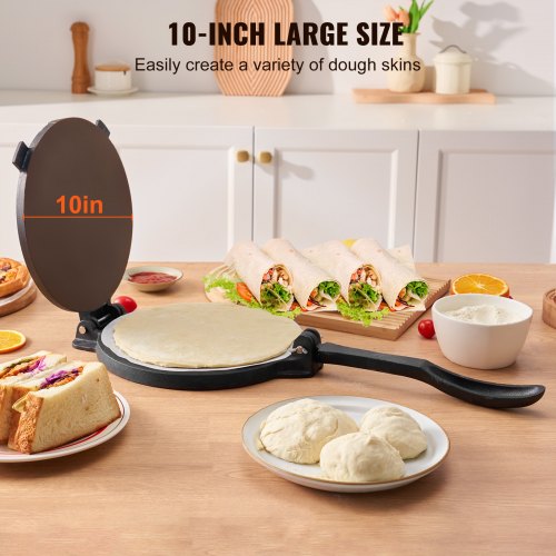 Tortilla Press 10 Inch Tortilla and Roti Maker Cast Iron Heavy Duty