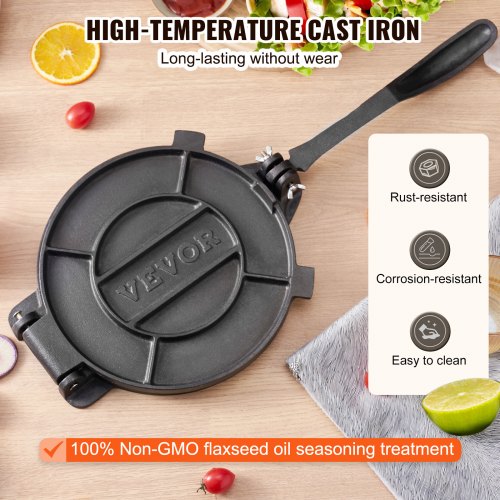 Tortilla Press 10 Inch Tortilla and Roti Maker Cast Iron Heavy Duty