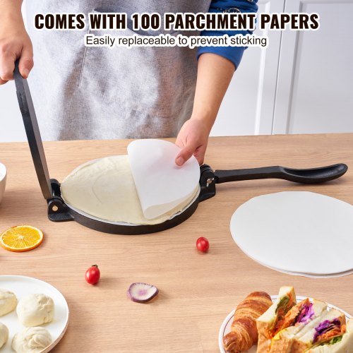 Tortilla Press 10 Inch Tortilla and Roti Maker Cast Iron Heavy Duty