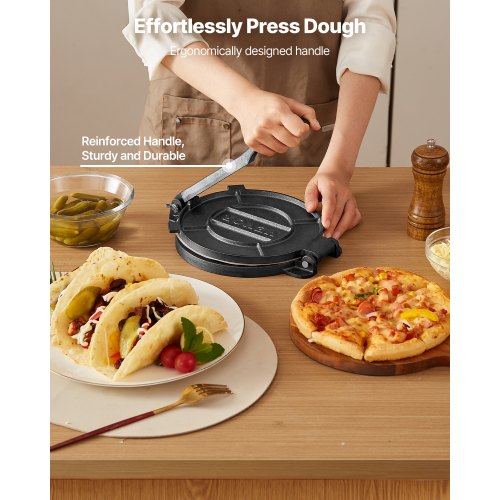Tortilla Press 10 Inch Cast Iron Tortilla and Roti Maker Heavy Duty