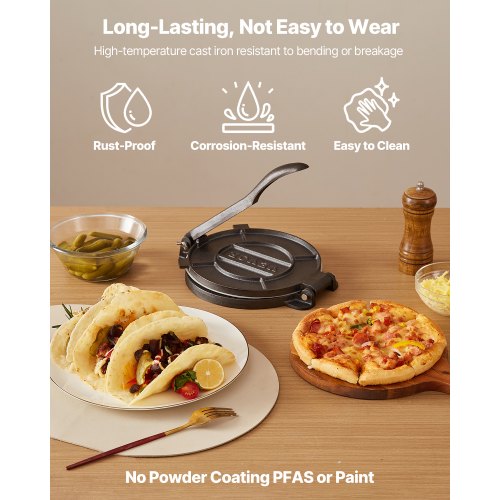 Tortilla Press 10 Inch Cast Iron Tortilla and Roti Maker Heavy Duty