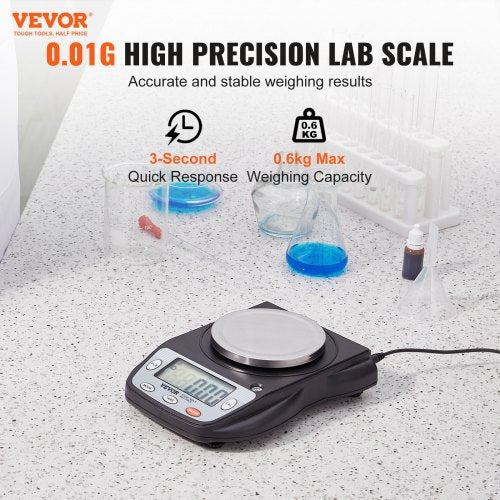 Analytical Balance 600g x 001g Accuracy High Precision Lab Scale 6 Units
