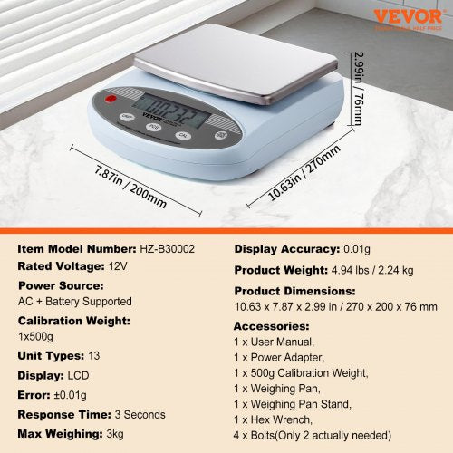 Analytical Balance 3000g x 001g Accuracy High Precision Lab Scale 13
