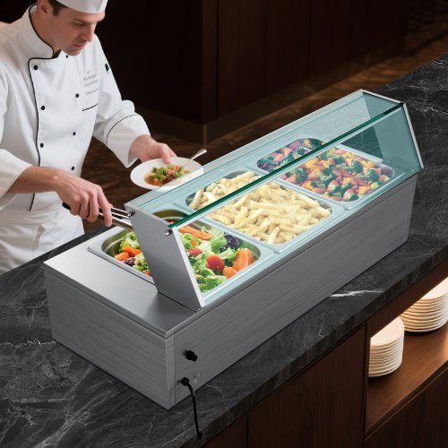 Commercial Food Warmer 1500W Electric Stainless Steel Steam Food Warmer