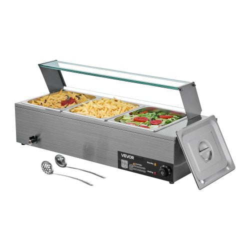Commercial Food Warmer 1500W Electric Stainless Steel Steam Food Warmer