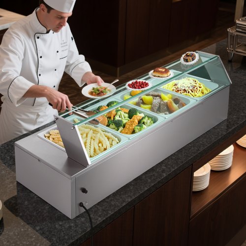Commercial Food Warmer 1500W Electric Stainless Steel Steam Food Warmer 2