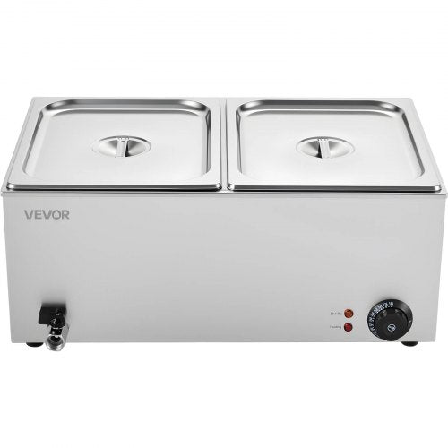 24QT Commercial Food Warmer 3Pan Electric Steam Table 1200W Professional