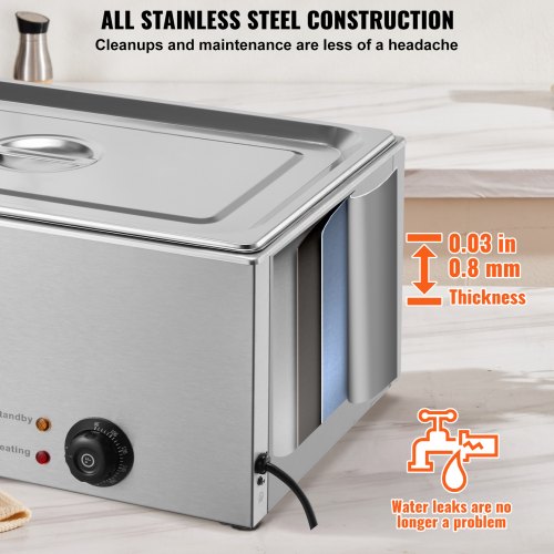Commercial Electric Food Warmer Countertop Buffet 119Qt Pan Bain Marie – 18 L