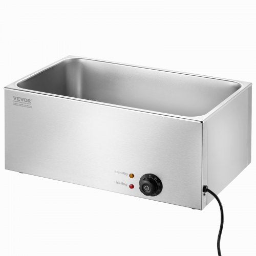 Commercial Food Warmer 19QT Bain Marie 1200W Electric Buffet Warmer Steam