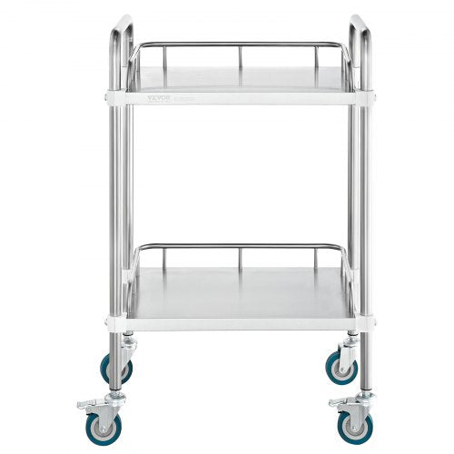 Lab Rolling Cart 2Shelf Stainless Steel Rolling Cart Lab Serving Cart