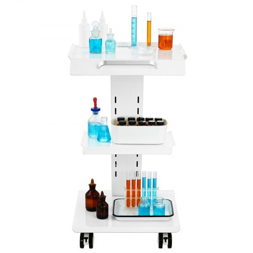 Lab Trolley Rolling Lab Cart with Builtin Socket 3Layer Metal Mobile