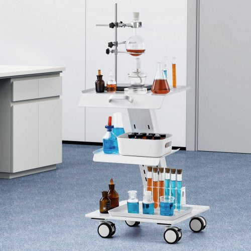 Lab Trolley 3Layer Rolling Lab Cart Metal Mobile Trolley with Swivel