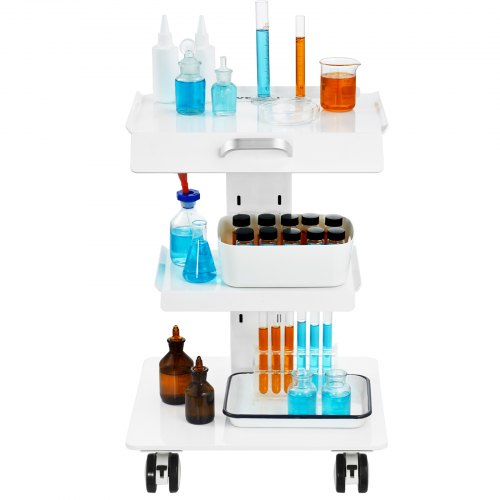 Lab Trolley 3Layer Rolling Lab Cart Metal Mobile Trolley with Swivel