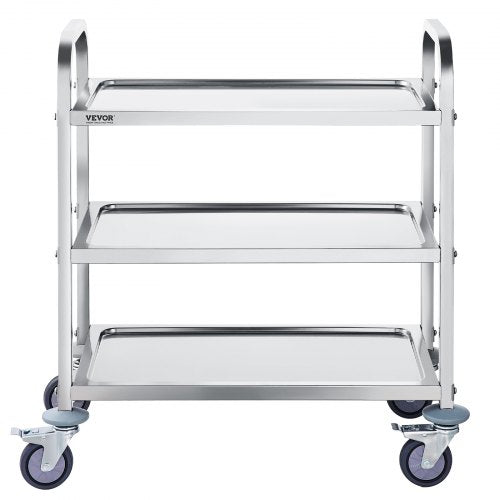 Stainless Steel Cart 3 Layers Lab Utility Cart 400 lbs Weight Capacity
