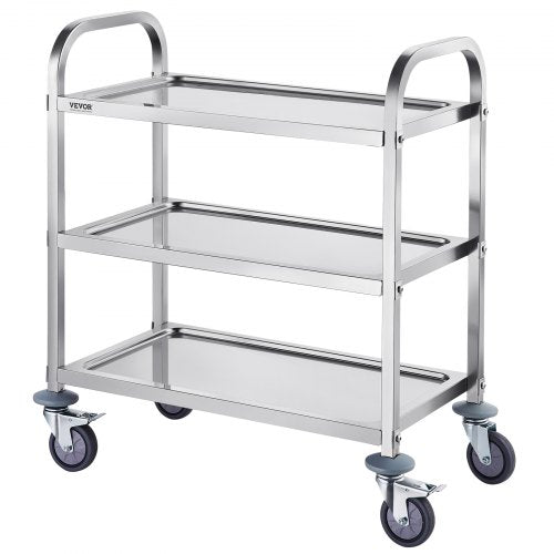 Stainless Steel Cart 3 Layers Lab Utility Cart 400 lbs Weight Capacity