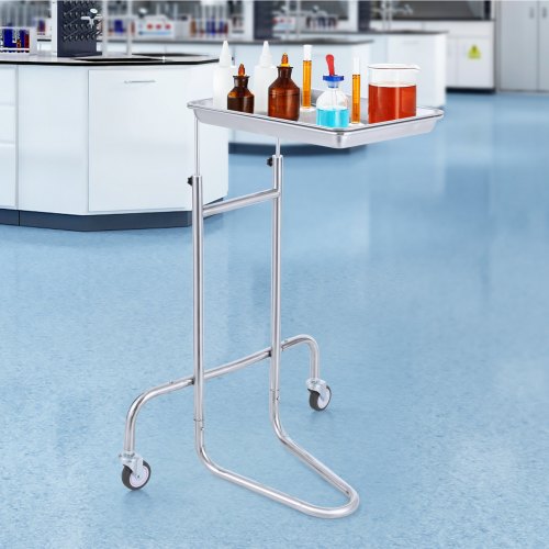 Stainless Steel Lab Carts Lab Utility Cart with Single Tray Mobile Medical