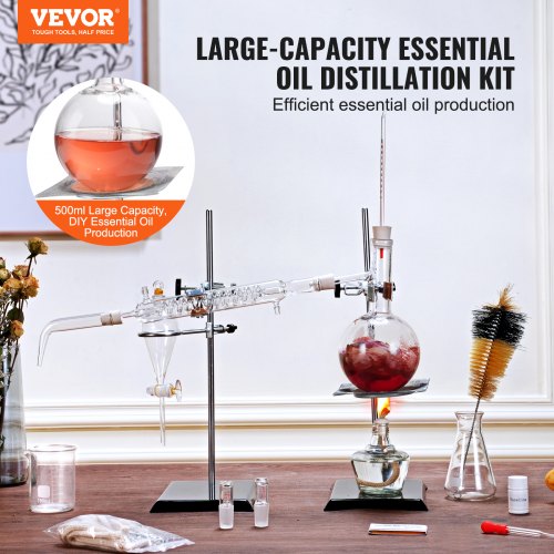 Essential Oil Distillation Kit 500ml Distillation Apparatus 33 Boro Lab